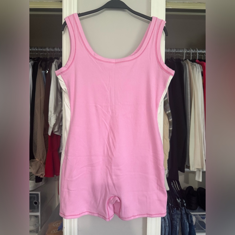 SKIMS Ribbed Pink Bodysuit